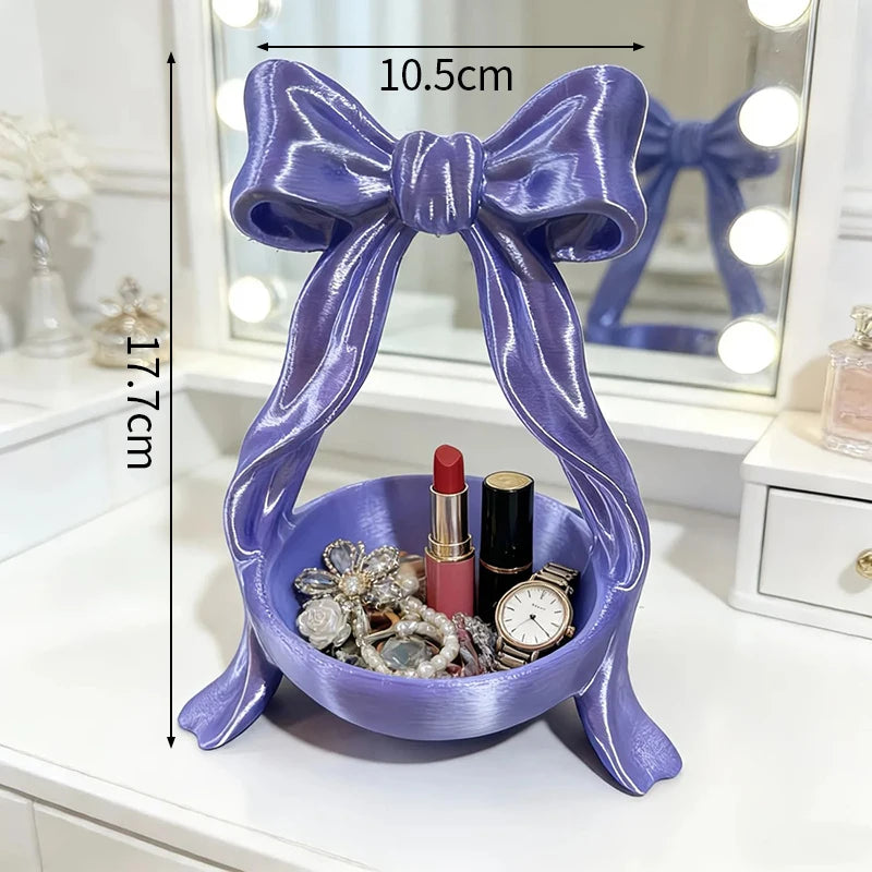 3D Printing Bow-Shaped Storage Tray INS Lolita-Style Princess Dress Makeup Brush Pen Holder Desktop Cosmetic Jewelry Storage Box