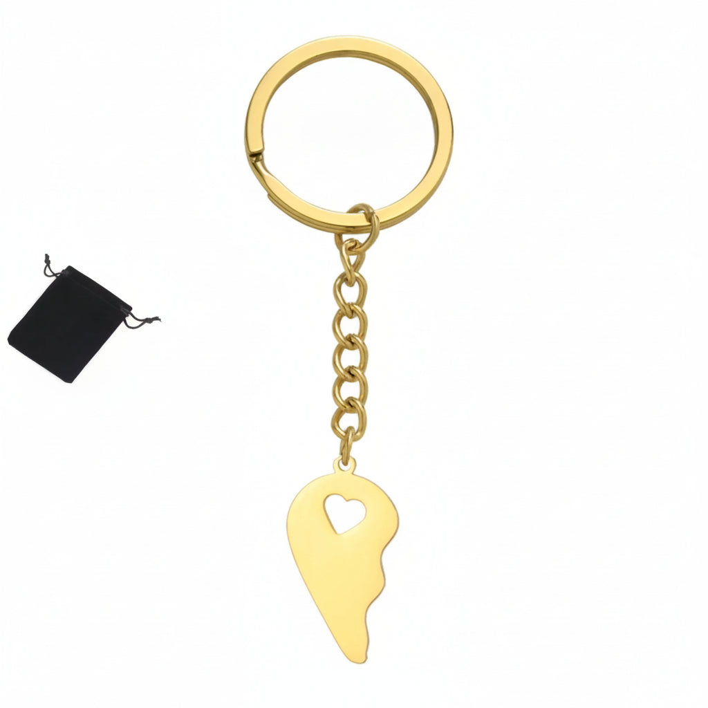 Customized Name Half Heart Keychain Stainless Steel Couple Heart Engraved Keychain Couple Key Bag Accessories Jewelry Gifts