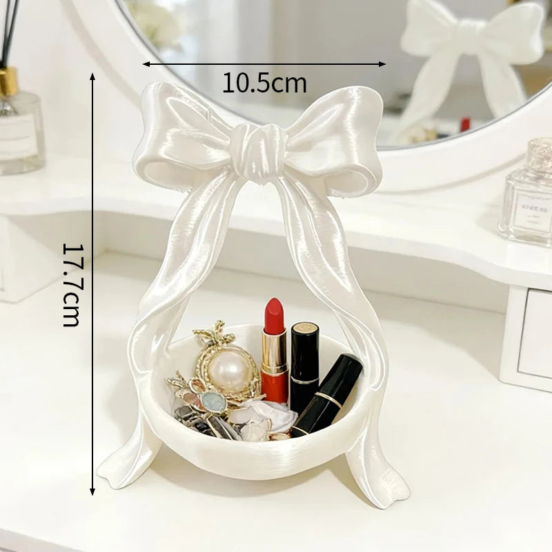 3D Printing Bow-Shaped Storage Tray INS Lolita-Style Princess Dress Makeup Brush Pen Holder Desktop Cosmetic Jewelry Storage Box