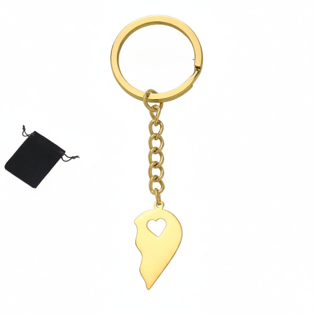 Customized Name Half Heart Keychain Stainless Steel Couple Heart Engraved Keychain Couple Key Bag Accessories Jewelry Gifts
