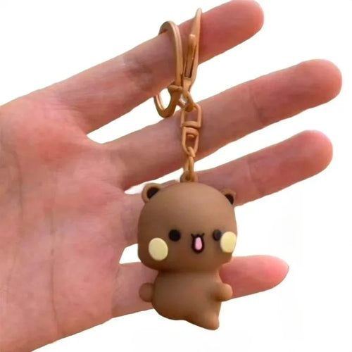 、、Cartoon Panda Bubu Dudu Magnetic Keychain Cute Backpack Pendant with Toy Figures Couple Accessories Ideal Fantasy Themed Gift