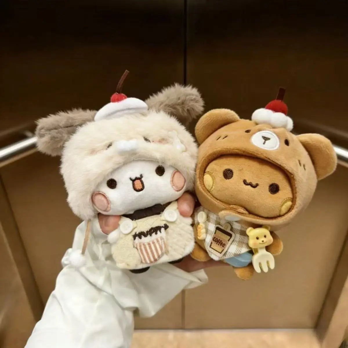 Highquality Bubu Yier Panda Plush Doll Suit Soft Anime Toy Kawaii Cartoon Fluffy Bear Bag Car Key Pendant Decoration Couple Gift