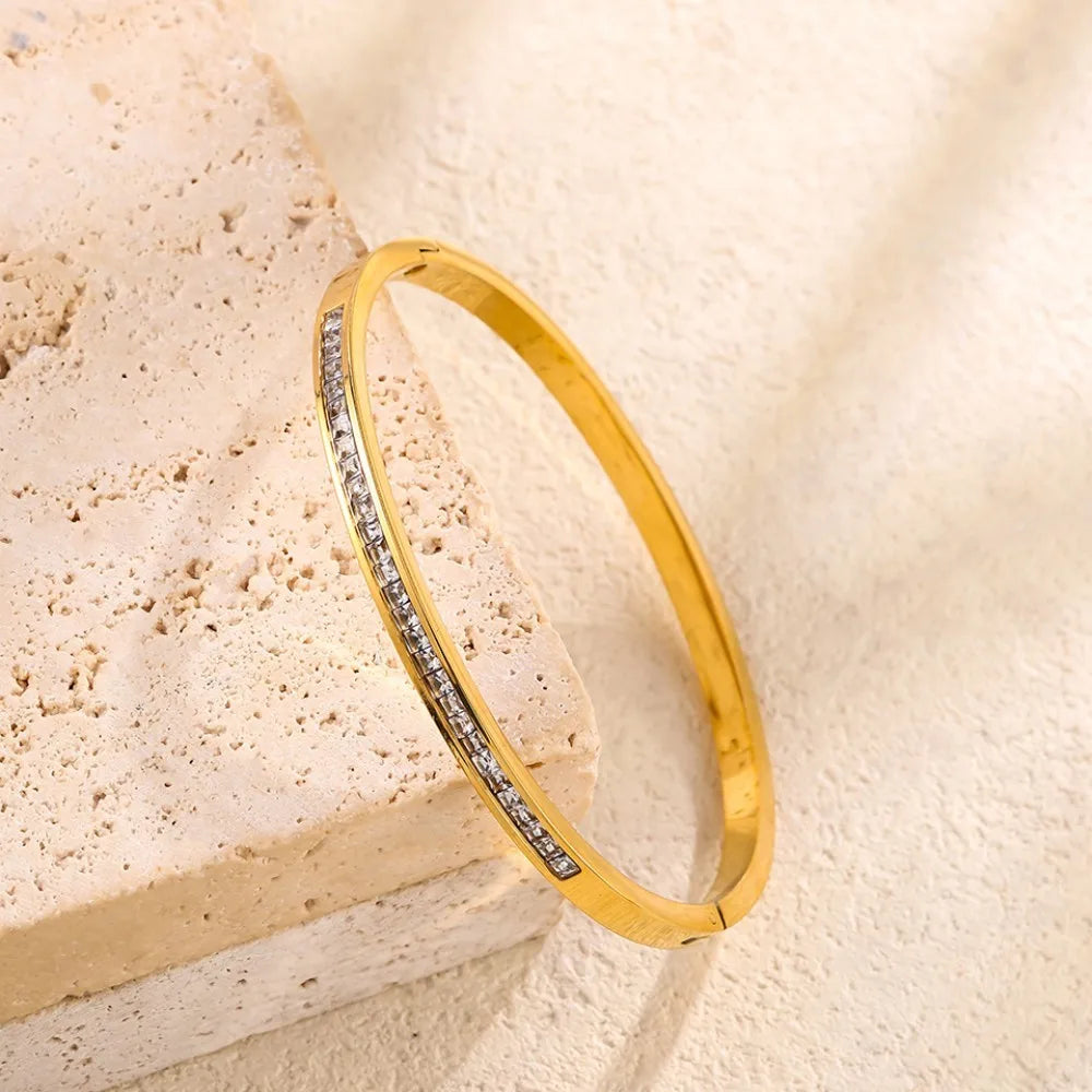 Classic Women'S Stainless Steel Bracelets Multiple Gold Color Non-Fading Bangles Fashion Jewelry Accessory Gift