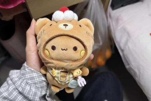 Highquality Bubu Yier Panda Plush Doll Suit Soft Anime Toy Kawaii Cartoon Fluffy Bear Bag Car Key Pendant Decoration Couple Gift