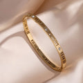 Classic Women'S Stainless Steel Bracelets Multiple Gold Color Non-Fading Bangles Fashion Jewelry Accessory Gift