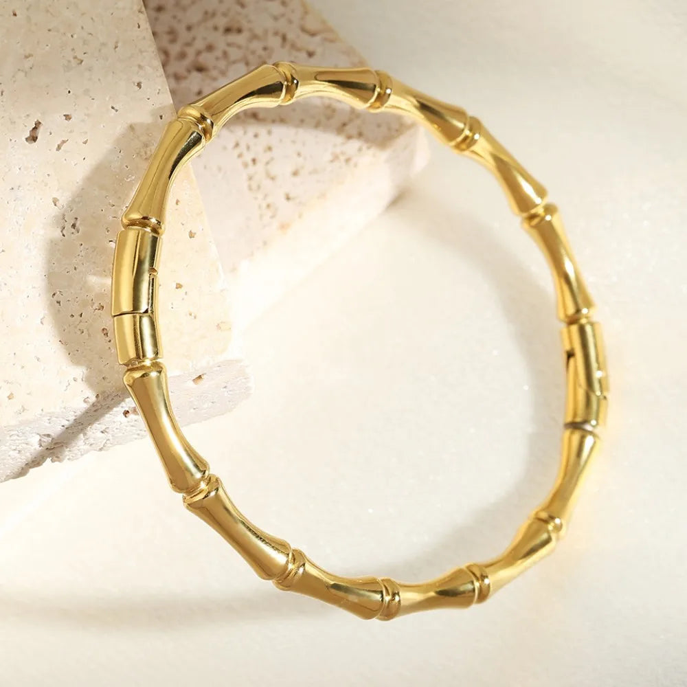 Classic Women'S Stainless Steel Bracelets Multiple Gold Color Non-Fading Bangles Fashion Jewelry Accessory Gift