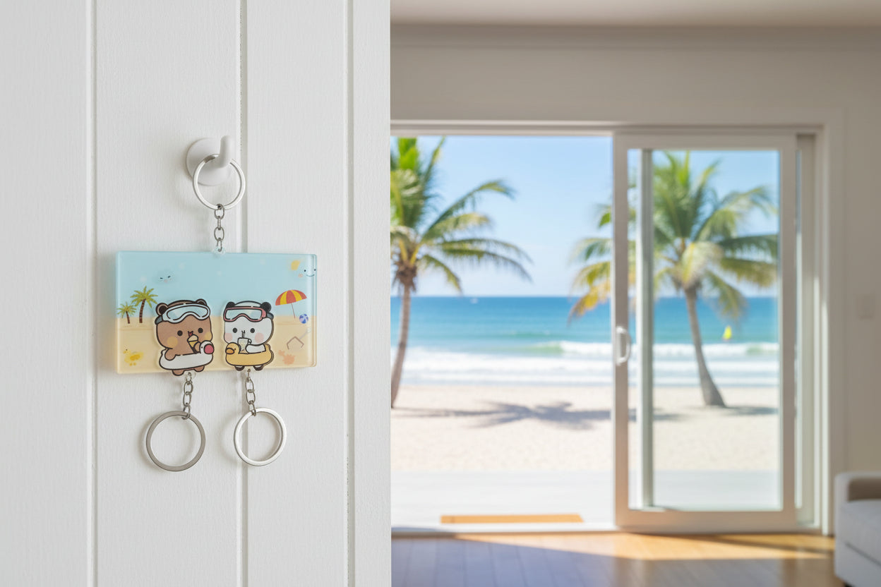 Key Holder Wall Matching Heart Couples Keychains Hanger Acrylic Keychain Home Decorative Gift for Mom Dad Boyfriend Girlfriend