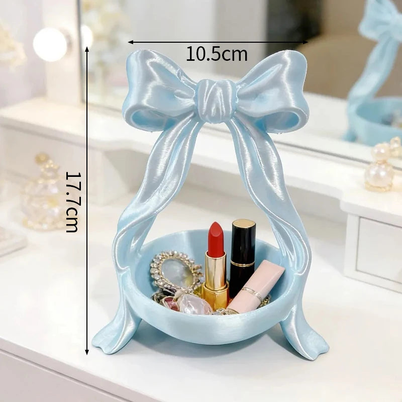3D Printing Bow-Shaped Storage Tray INS Lolita-Style Princess Dress Makeup Brush Pen Holder Desktop Cosmetic Jewelry Storage Box