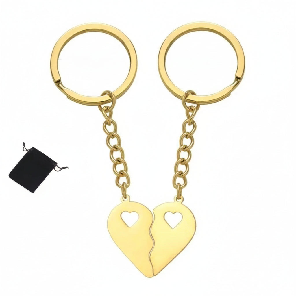 Customized Name Half Heart Keychain Stainless Steel Couple Heart Engraved Keychain Couple Key Bag Accessories Jewelry Gifts
