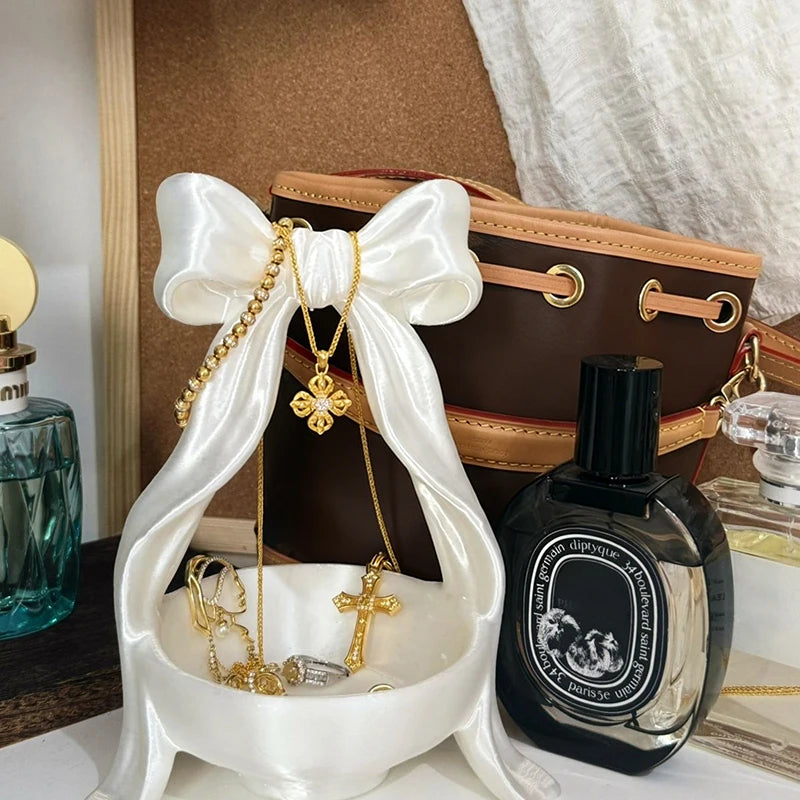 3D Printing Bow-Shaped Storage Tray INS Lolita-Style Princess Dress Makeup Brush Pen Holder Desktop Cosmetic Jewelry Storage Box
