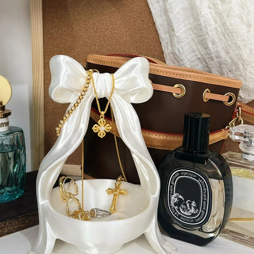 3D Printing Bow-Shaped Storage Tray INS Lolita-Style Princess Dress Makeup Brush Pen Holder Desktop Cosmetic Jewelry Storage Box